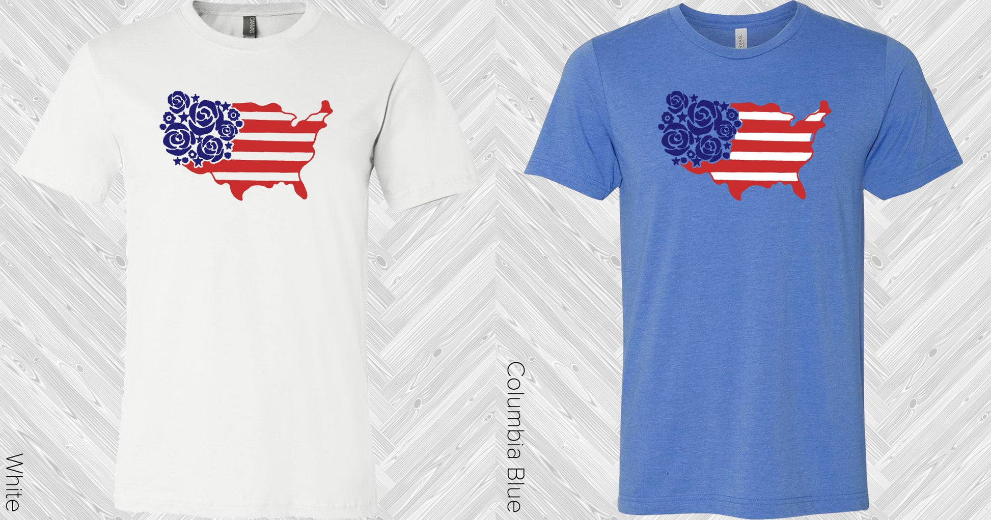 Roses Usa Flag Graphic Tee Graphic Tee