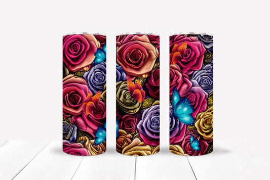 Roses 20 Oz Skinny Tumbler