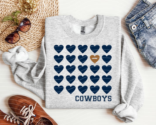 Dallas Football Hearts Graphic Tee