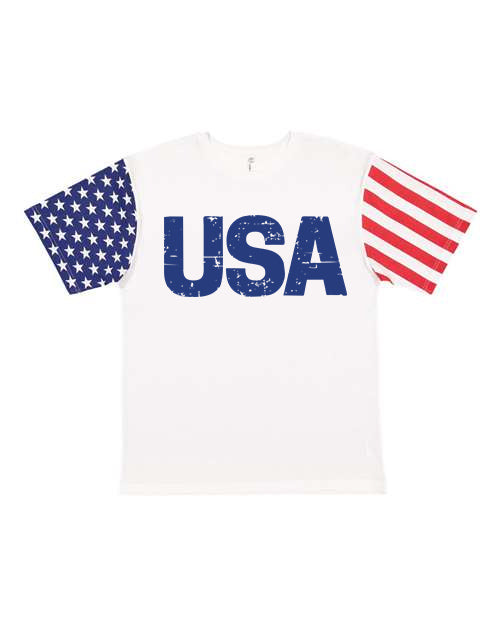 USA Stars and Stripes Sleeved Graphic Tee