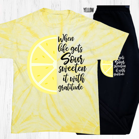 When Life Gets Sour Sweeten It With Gratitude Graphic Tee Graphic Tee