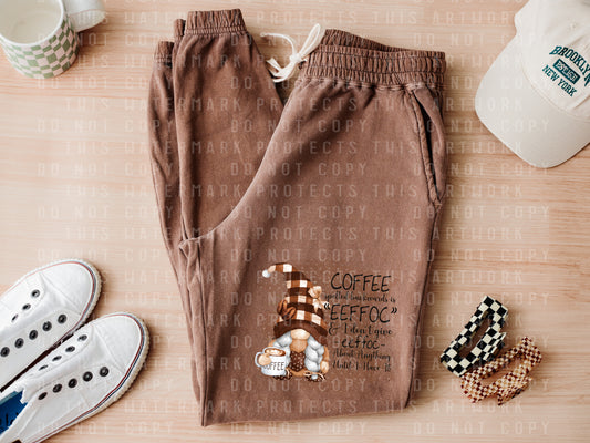 Coffee Spelled Backwards Sweatpants