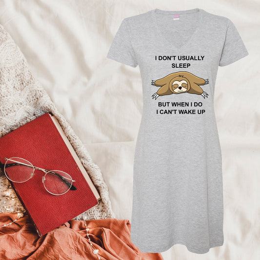 I Dont Usually Sleep But When Do Cant Wake Up Dress Coverup Graphic Tee