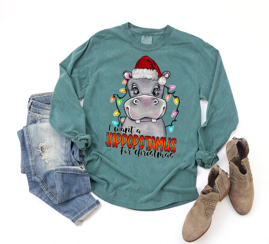I Want a Hippopotamus for Christmas Graphic Tee
