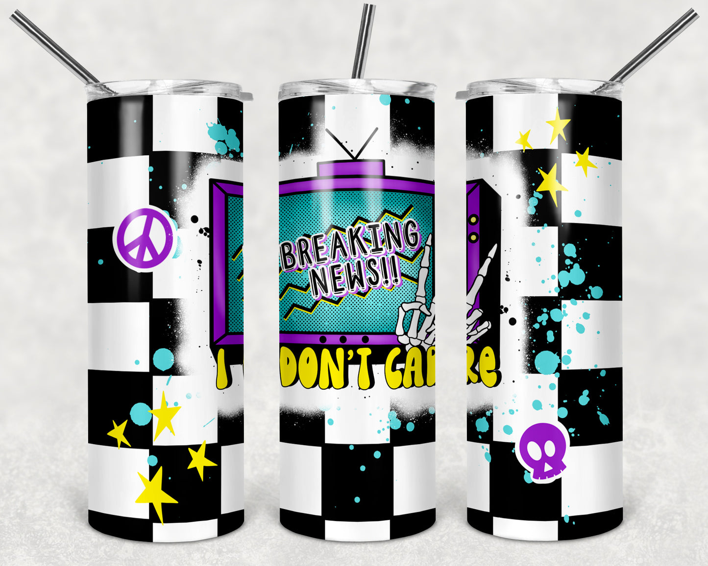 Breaking News I Don't Care 20 oz Skinny Tumbler