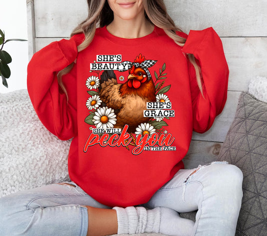 She Will Peck You in the Face Graphic Tee