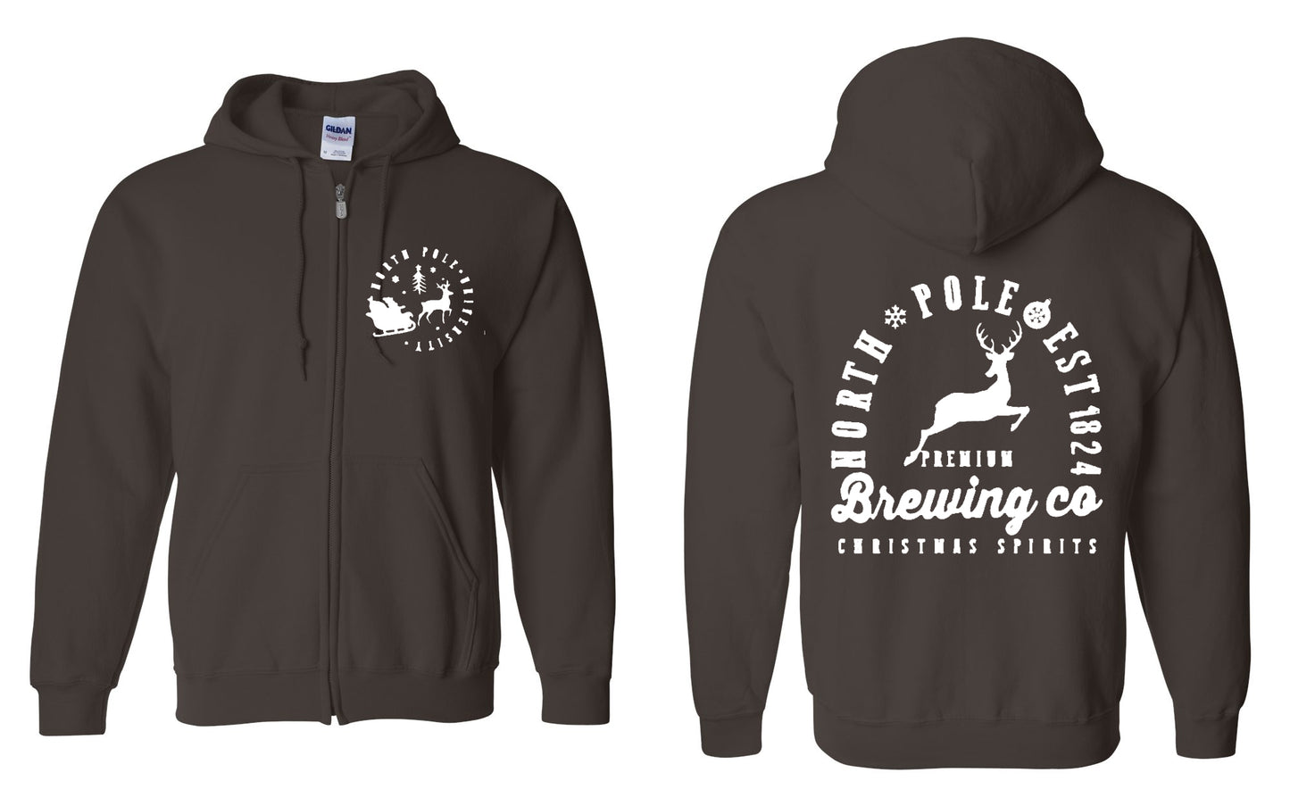 North Pole University Zip Up Hoodie