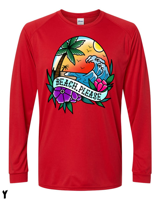 Beach Please UPF Long Sleeve Perfomance Tee