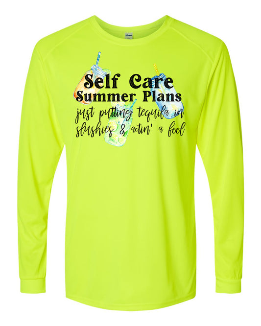 Self Care Summer Plans UPF Long Sleeve Perfomance Tee