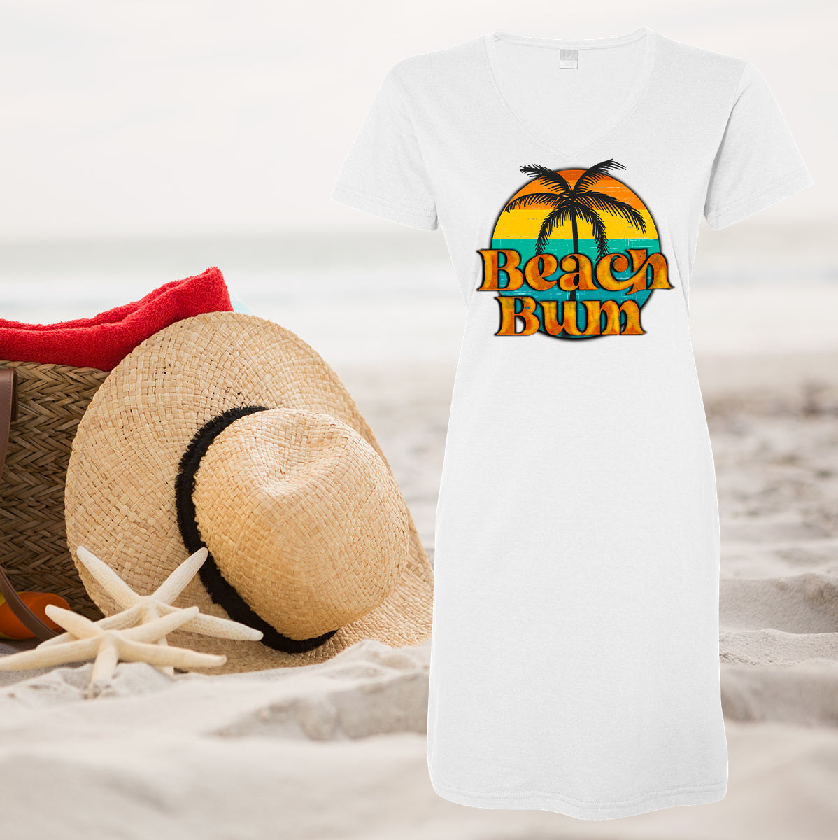 Beach Bum Dress Coverup Graphic Tee