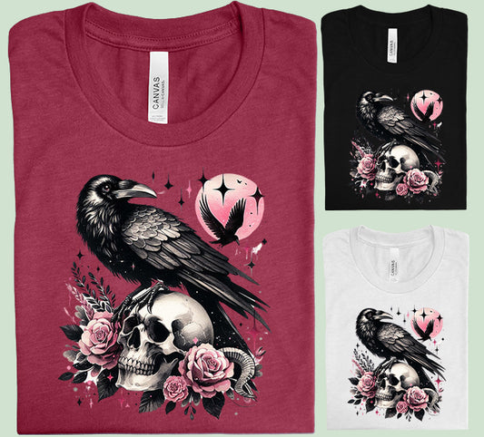 Halloween Crow Graphic Tee