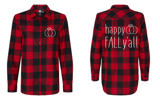 Happy Fall Y'all Boyfriend Flannel