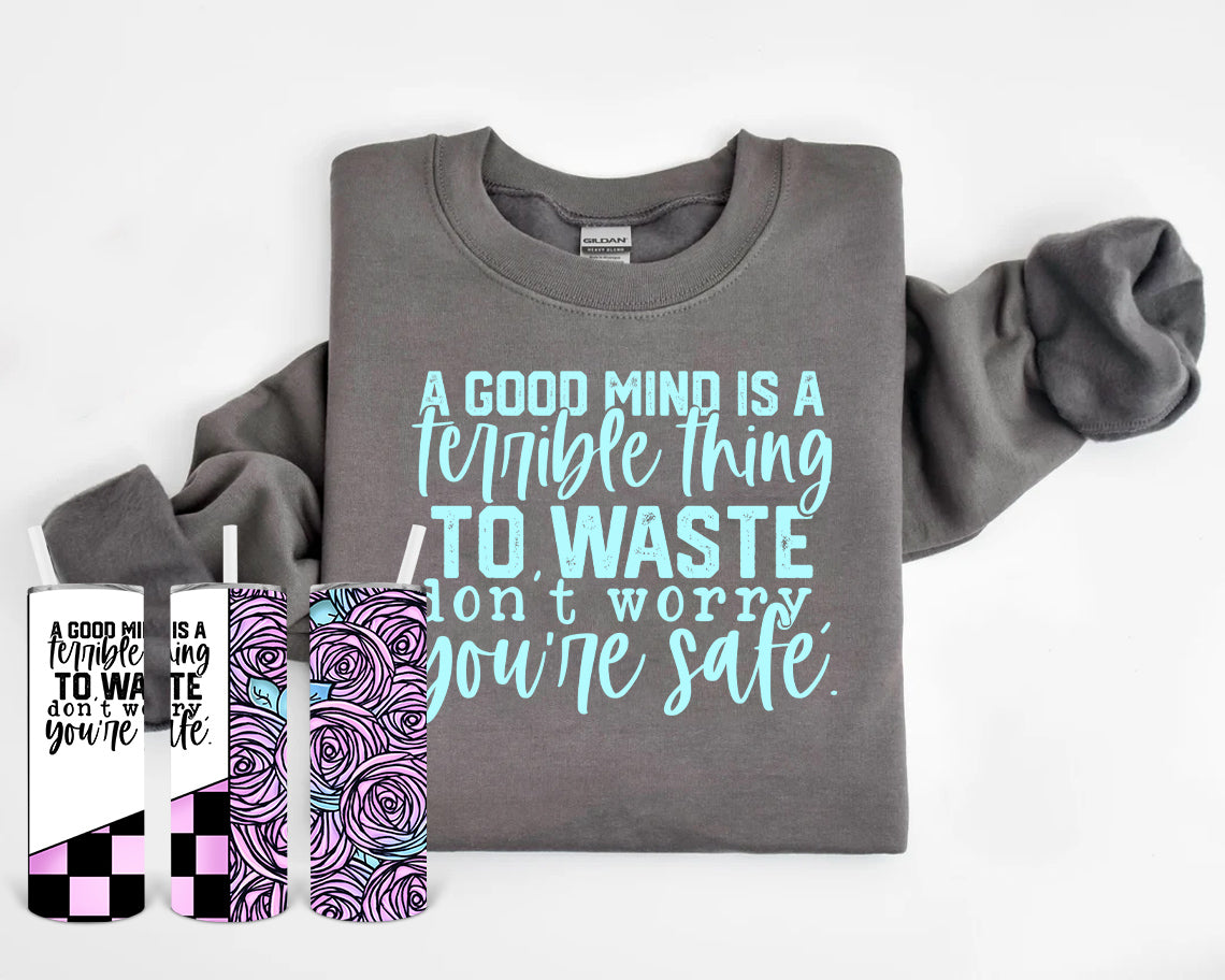 A Good Mind is a Terrible Thing to Waste 20 oz Skinny Tumbler