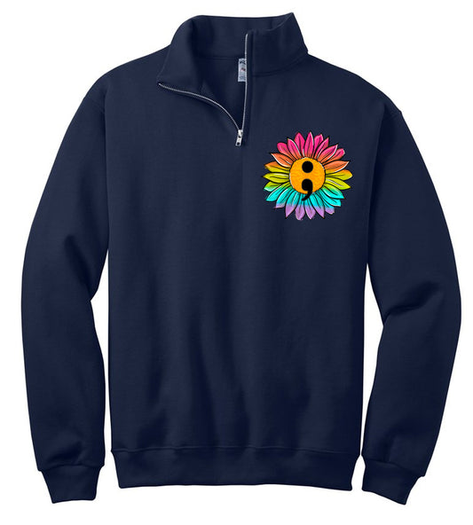 Semi Colon Flower Quarter Zip