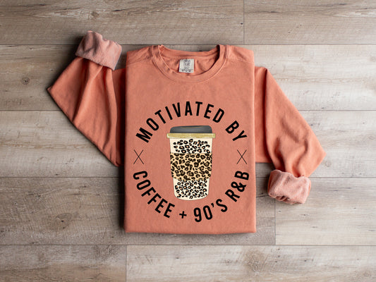 Motivated by Coffee and 90's R&B Graphic Tee