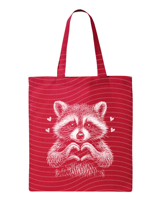 Black and White Raccoon Tote