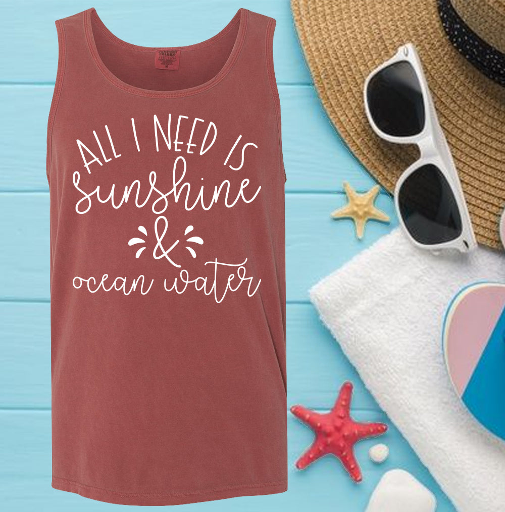 All I Need is Sunshine & Ocean Water Graphic Tee