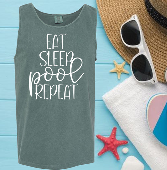 Eat Sleep Pool Repeat Graphic Tee