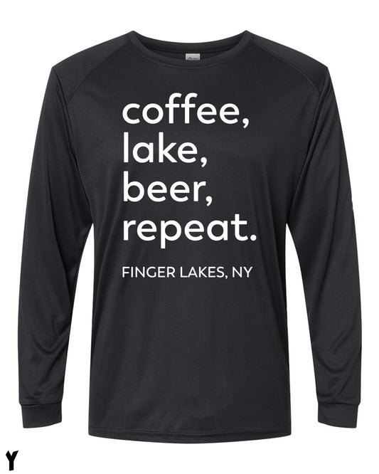 Coffee Lake Beer Repeat UPF Long Sleeve Perfomance Tee