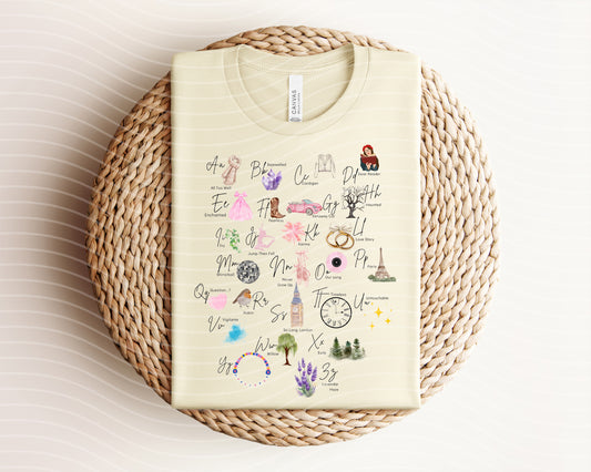 Swiftie Alphabet Graphic Tee