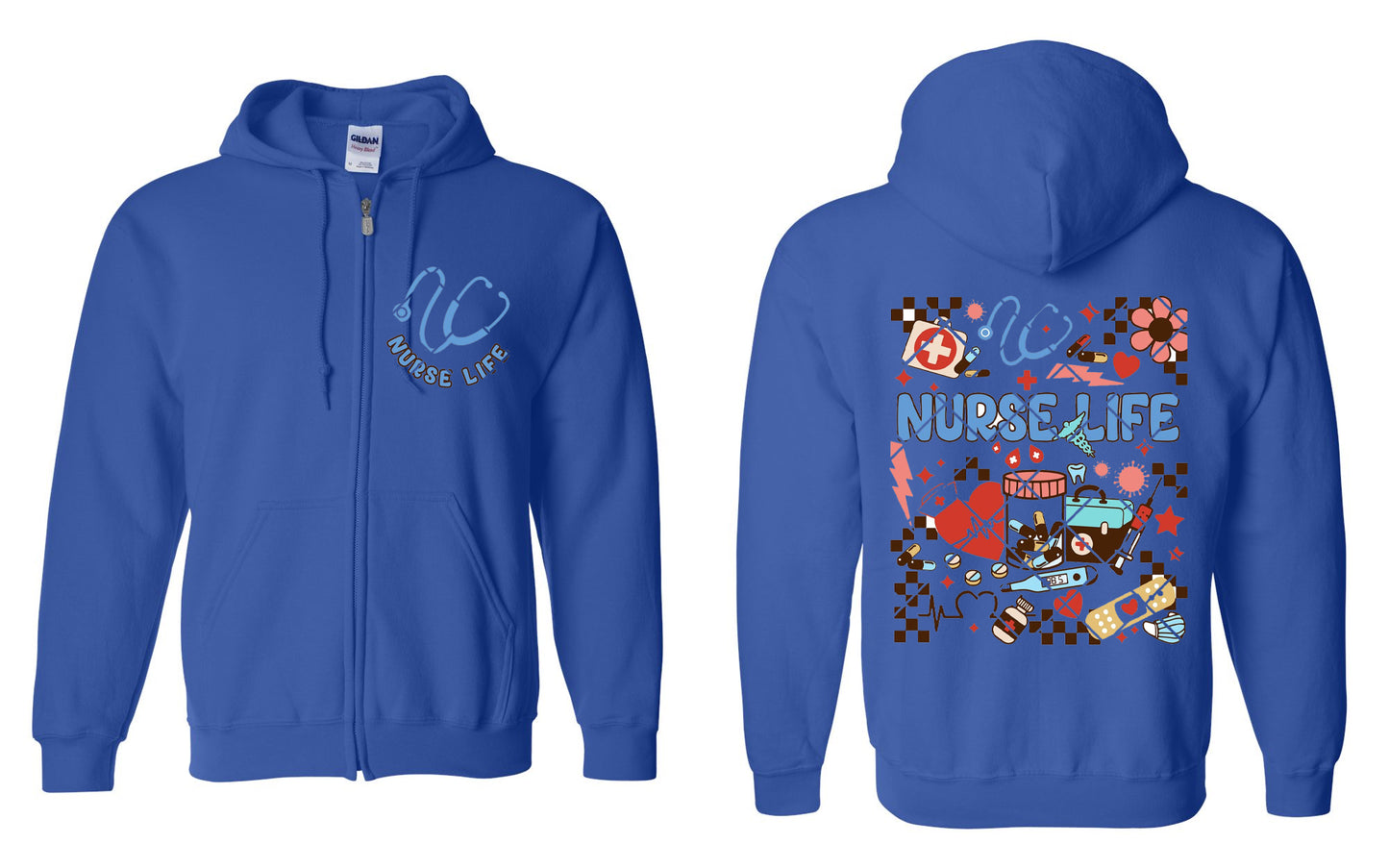 Nurse Life Zip Up Hoodie