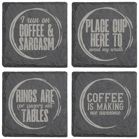Rings are for Fingers Slate Coaster