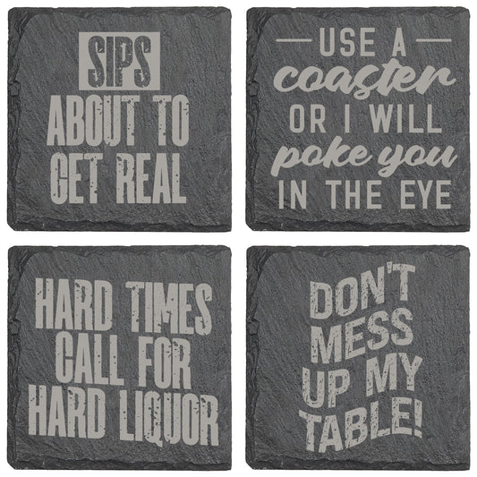 Sips About to Get Real Slate Coaster