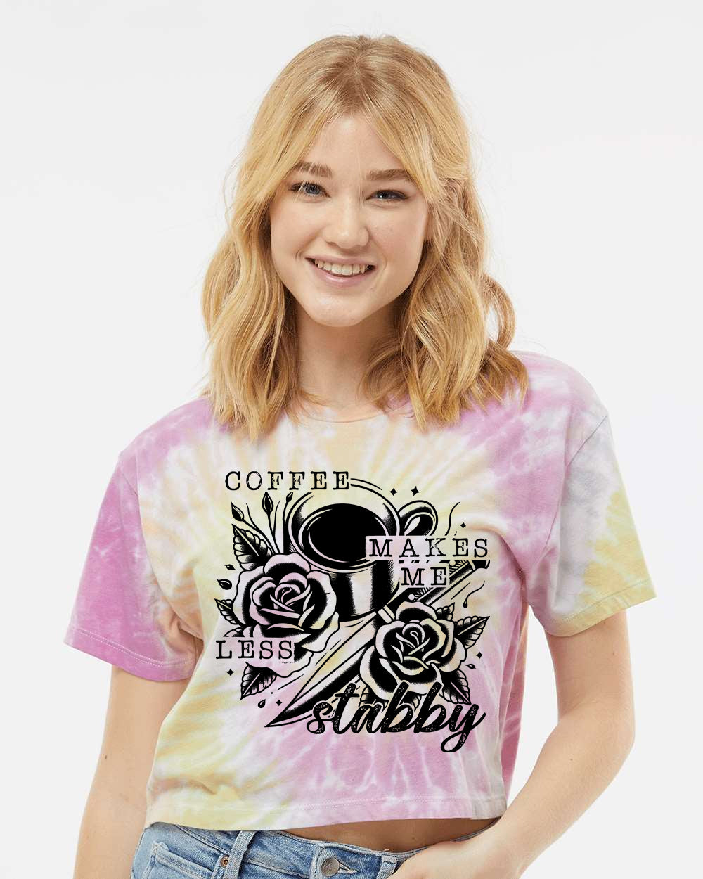 Coffee Makes Me Less Stabby Graphic Tee