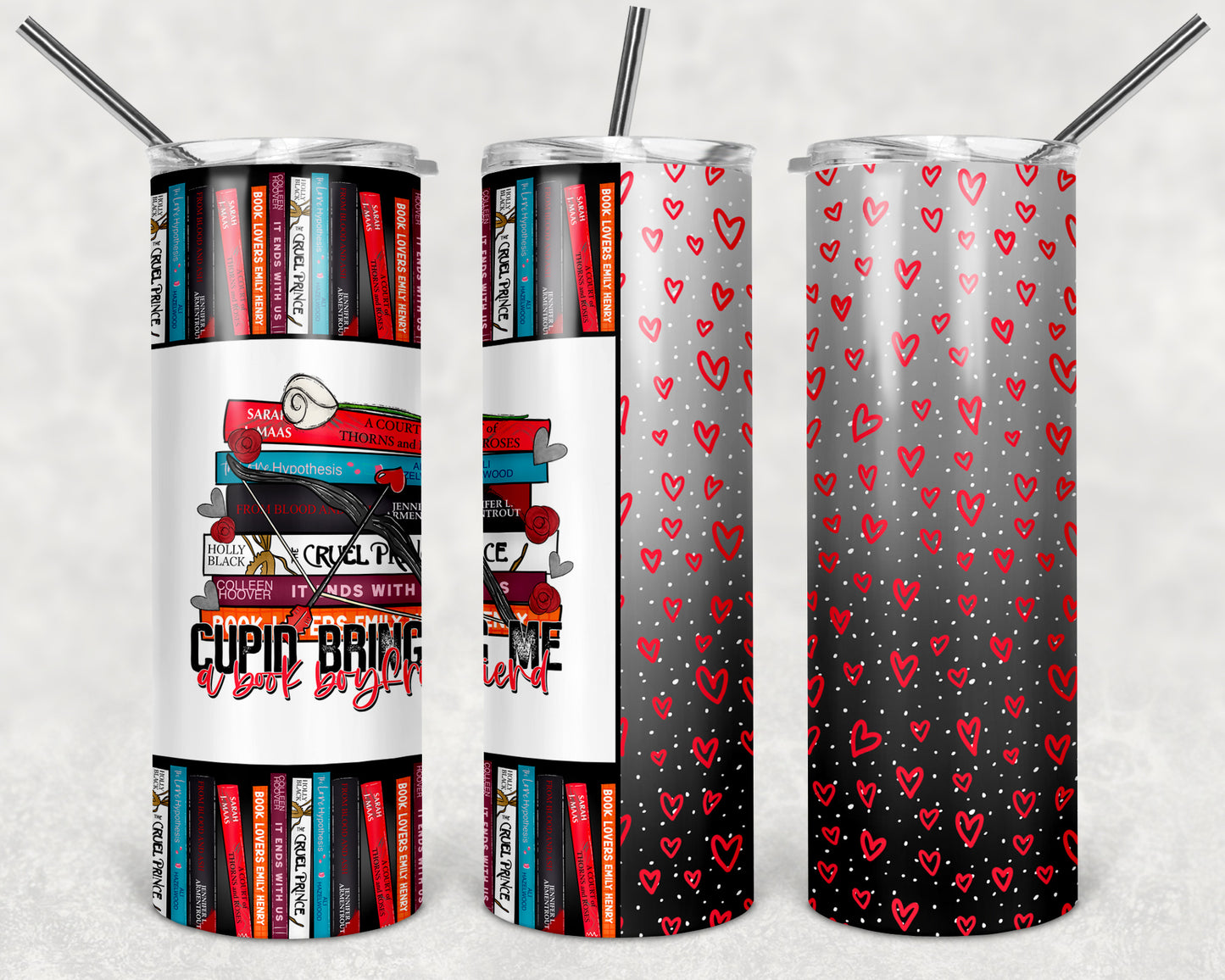 Cupid Bring Me a Book Boyfriend 20 oz Skinny Tumbler