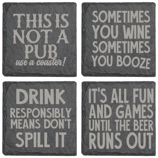It's All Fun and Games Slate Coaster