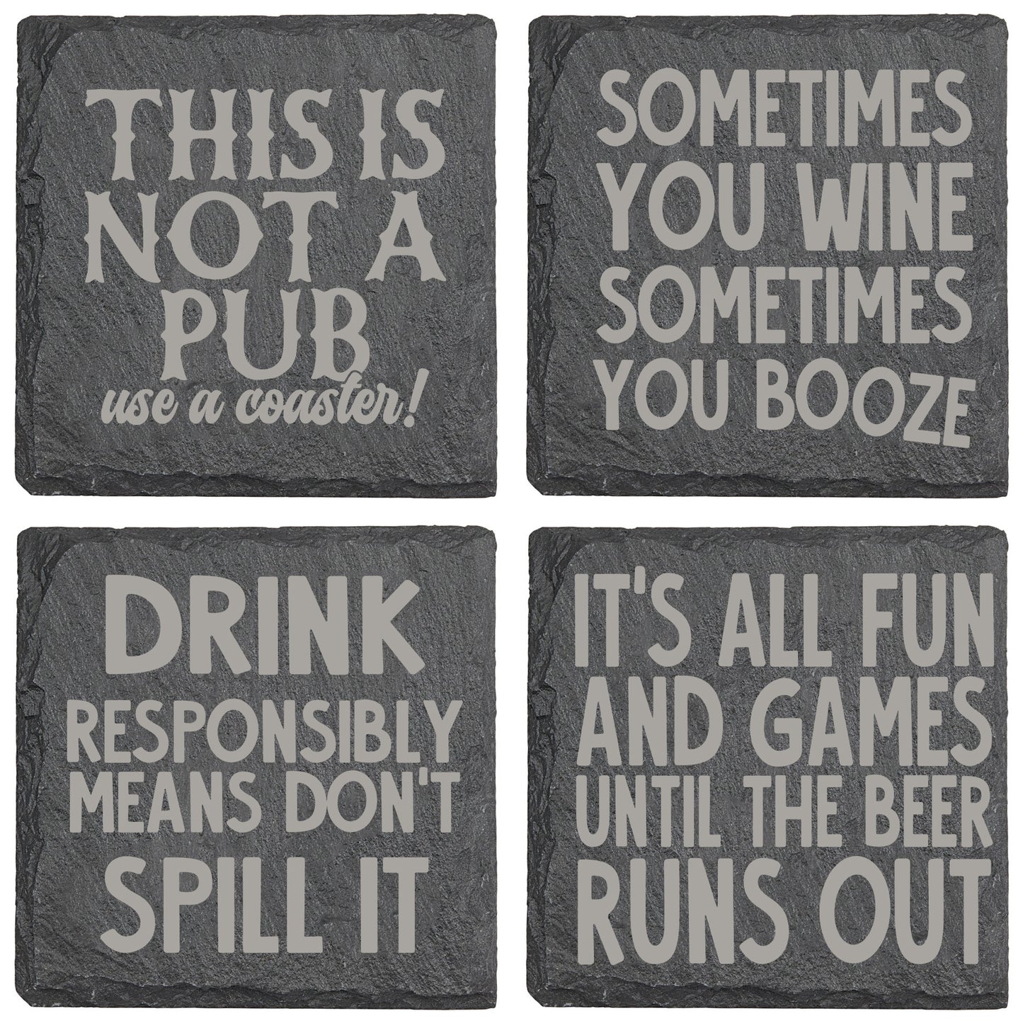 It's All Fun and Games Slate Coaster