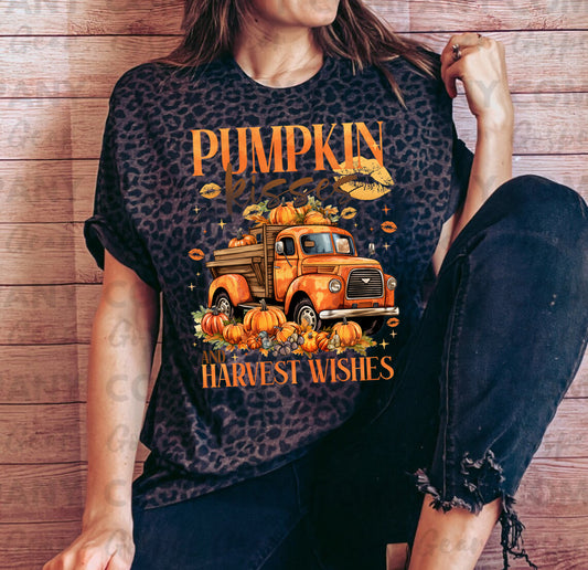 Pumpkin Kisses and Harvest Wishes Graphic Tee