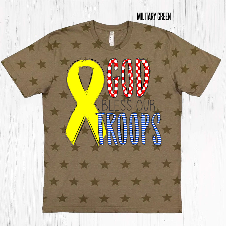 God Bless Our Troops Graphic Tee