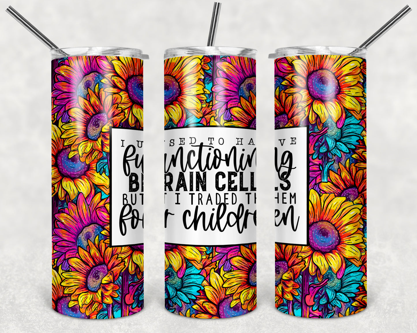 I Used to Have Functioning Brain Cells 20 oz Skinny Tumbler