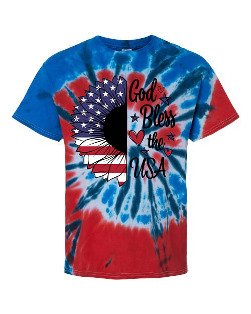 God Bless the USA Tie Dye Graphic Tee