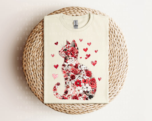 Floral Cat Graphic Tee