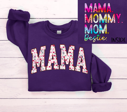 Mama / Bestie Double Printed Graphic Sweatshirt
