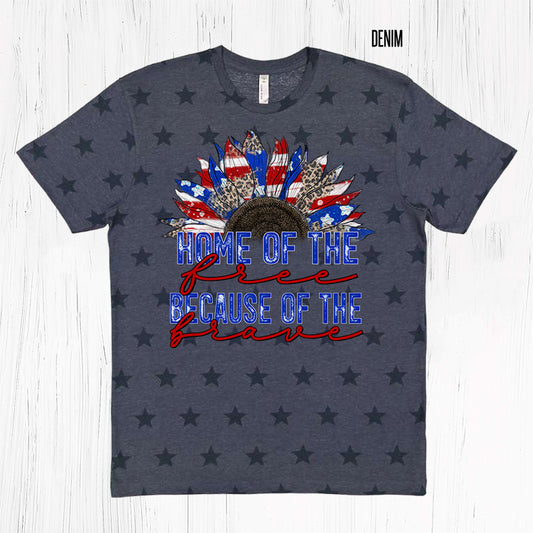 Home of the Free Because of the Brave Graphic Tee