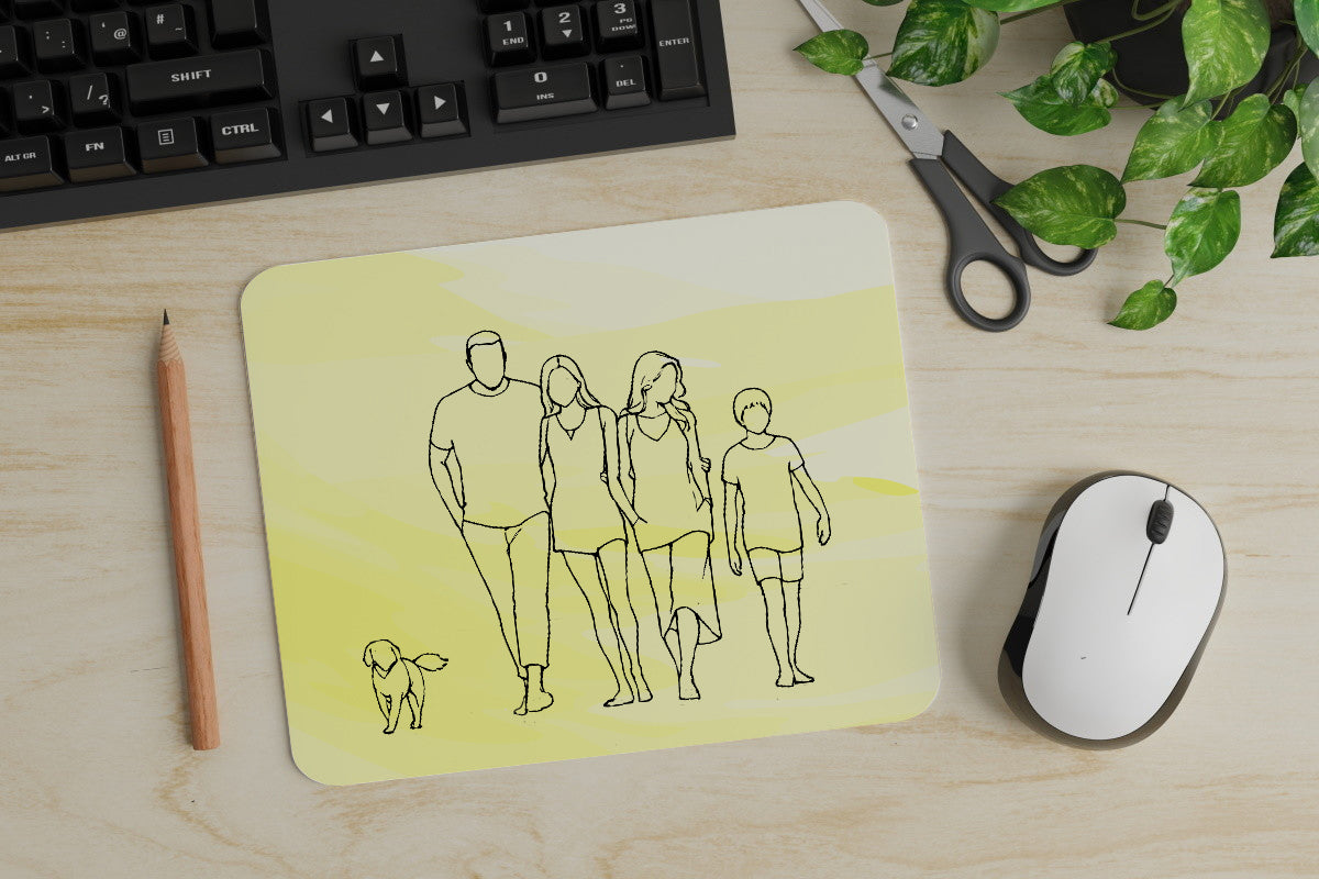 Line Art Family Mousepad