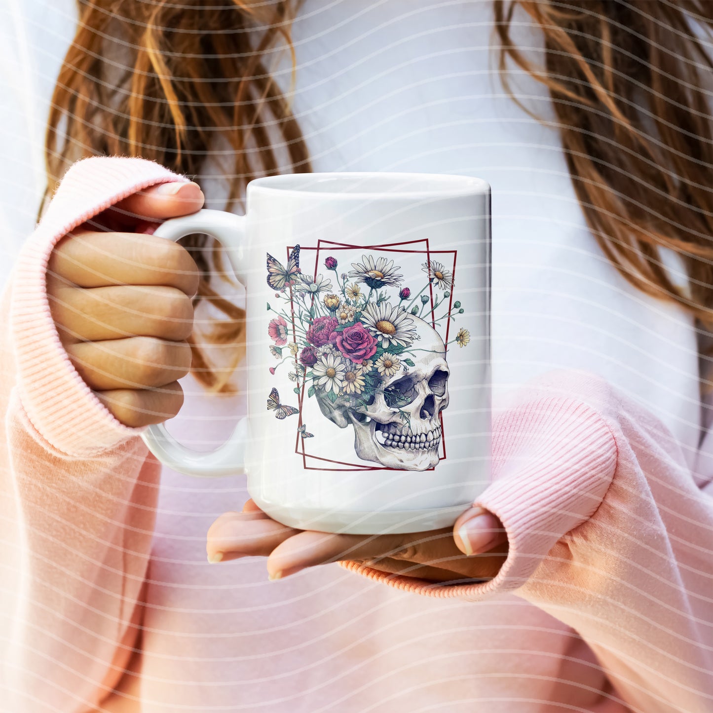 Floral Skull Mug