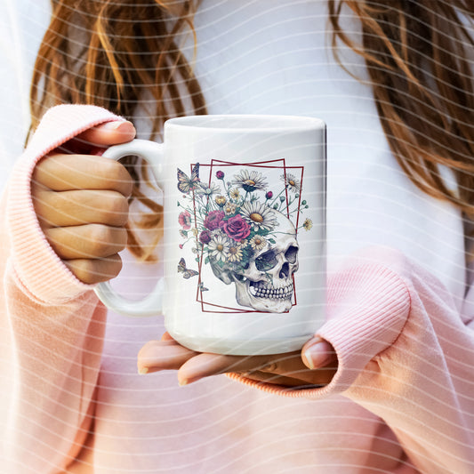 Floral Skull Mug