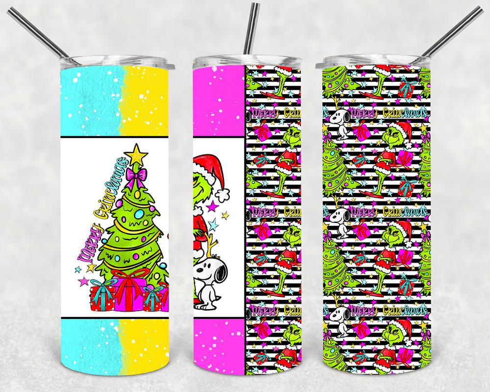 Mean One and Snoopy 20 oz Skinny Tumbler