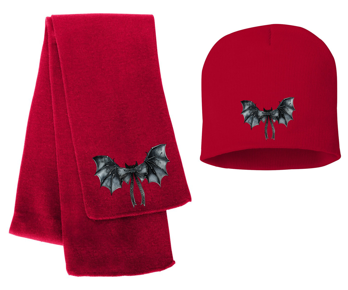 Coquette Bat Scarf and Beanie