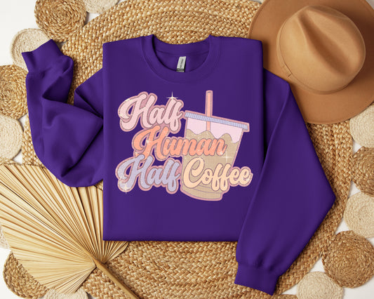 Half Human Half Coffee Graphic Tee