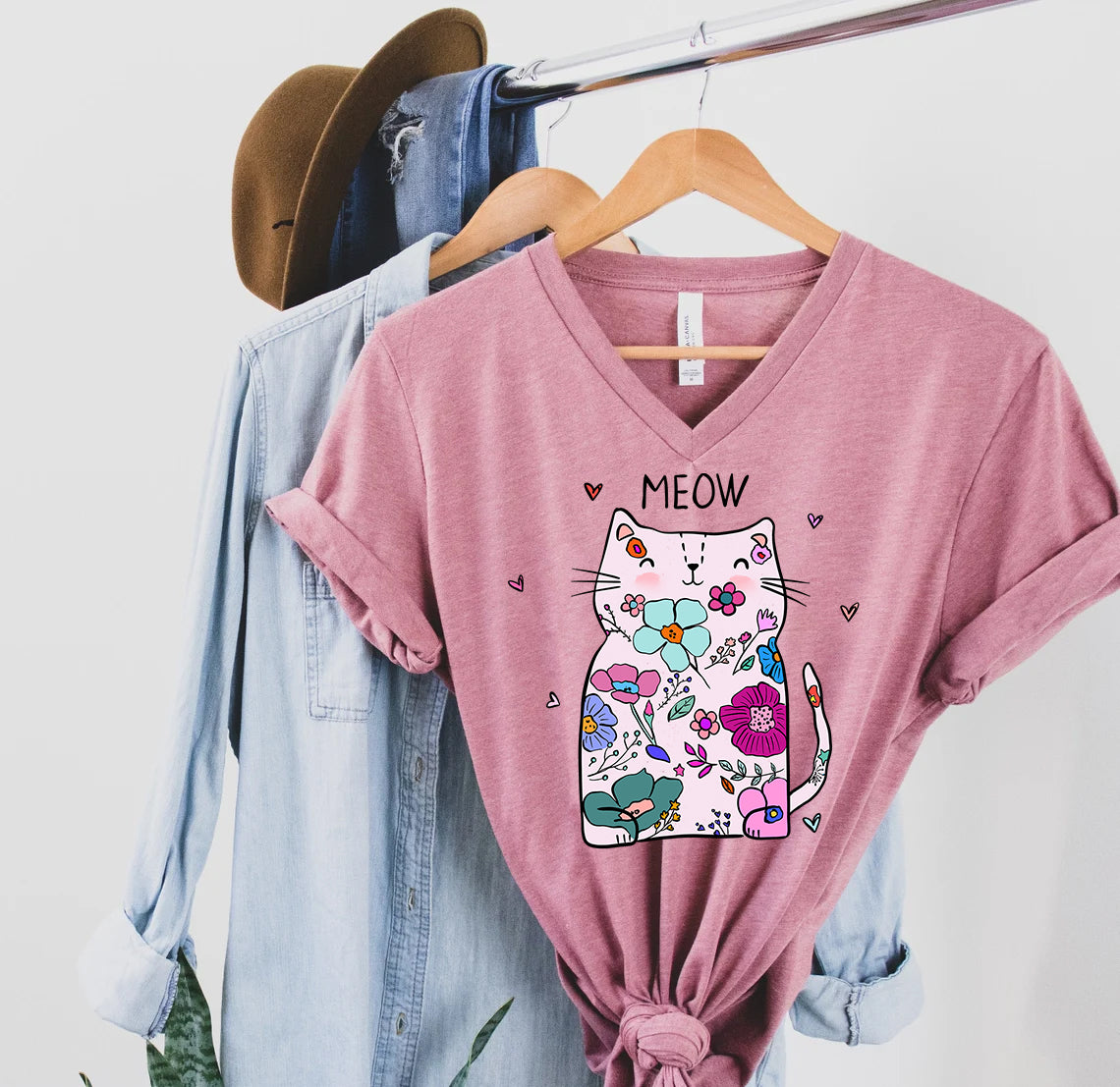 Meow Spring Cat Graphic Tee