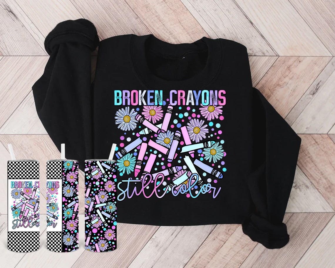 Broken Crayons Still Color Graphic Tee