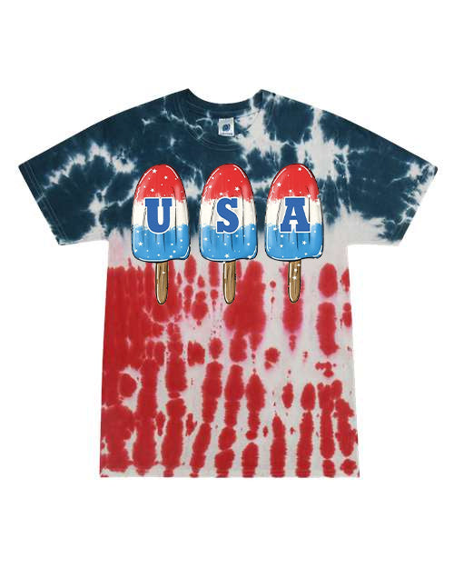 USA Popsicles Tie Dye Graphic Tee