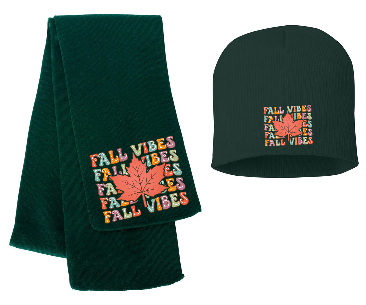 Fall Vibes Scarf and Beanie
