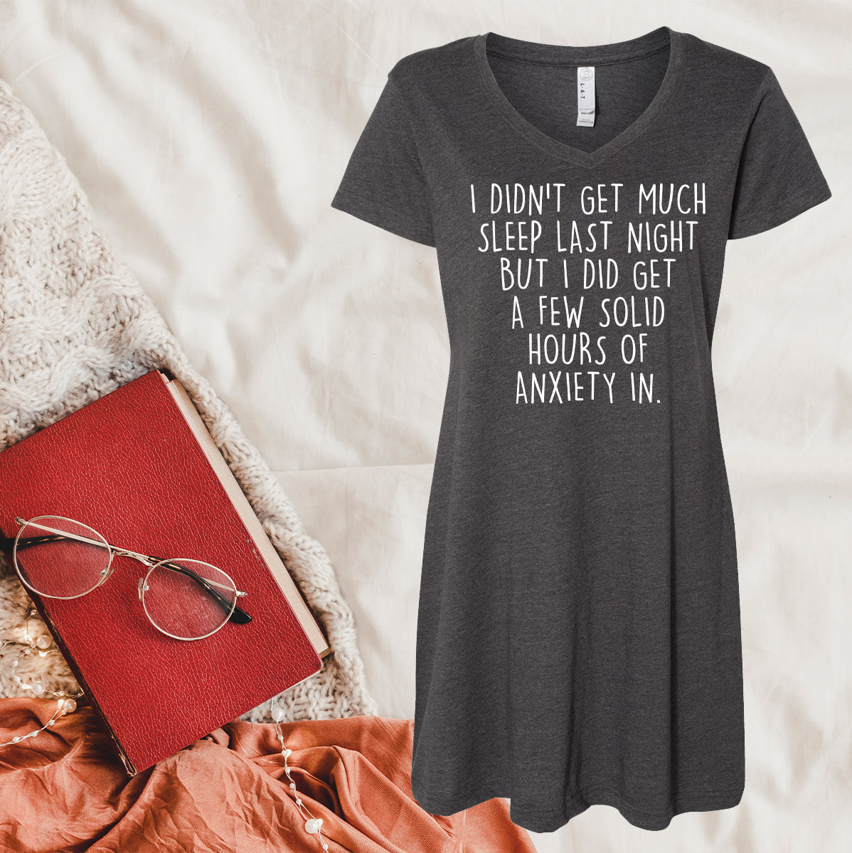 I Didnt Get Much Sleep Last Night Dress Coverup Graphic Tee