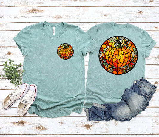 Fall Pumpkin Stained Glass Graphic Tee